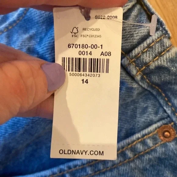 Old Navy Women’s Shorts Denim O.G. high Rise 14 NWT - Picture 7 of 8